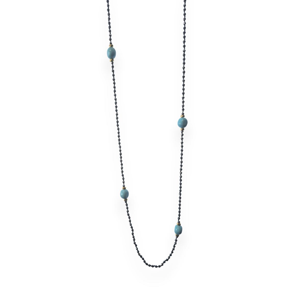 Vernus | Ariana Necklace | Turquoise &amp; Hematite | Gold Plated Stainless Steel