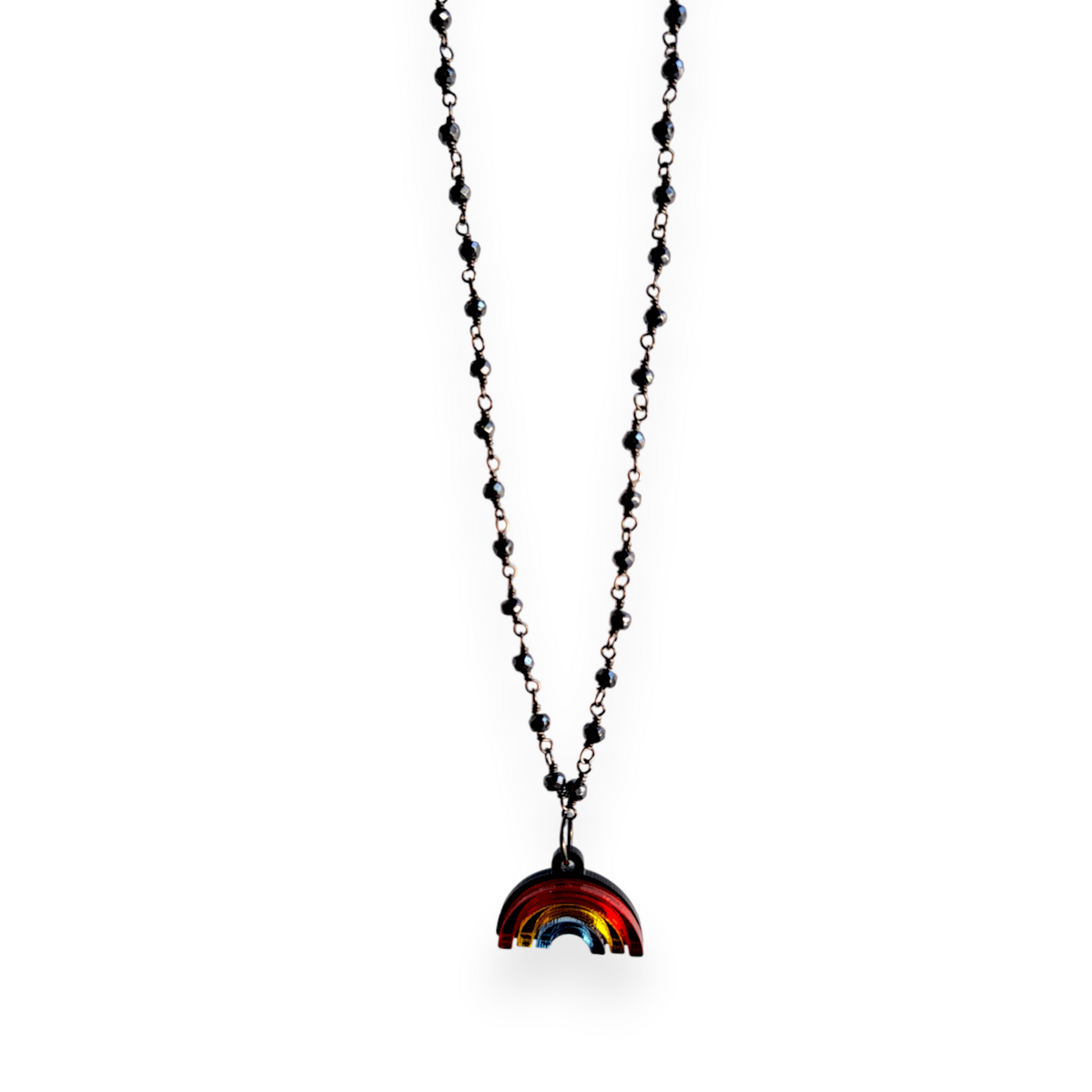 Signature | Cool Kids | Rainbow Plexi Necklace | Hematite | BRPS 925