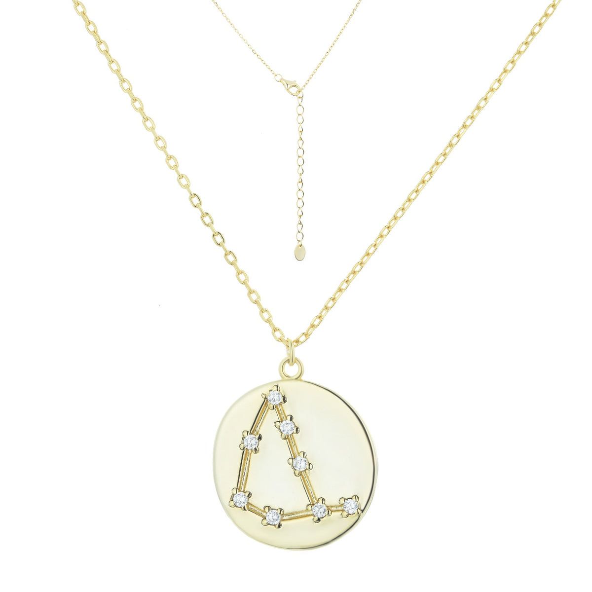 CAPRICORN - ΑΙΓΟΚΕΡΩΣ Pendant | White CZ | 18K Gold Plated 925 Silver