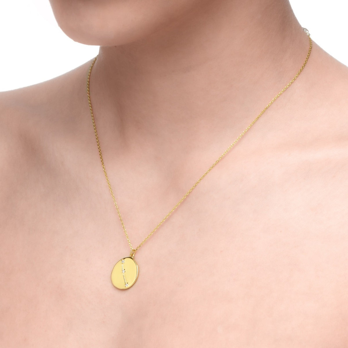 ARIES - ΚΡΙΟΣ Pendant | White CZ | 18K Gold Plated 925 Silver