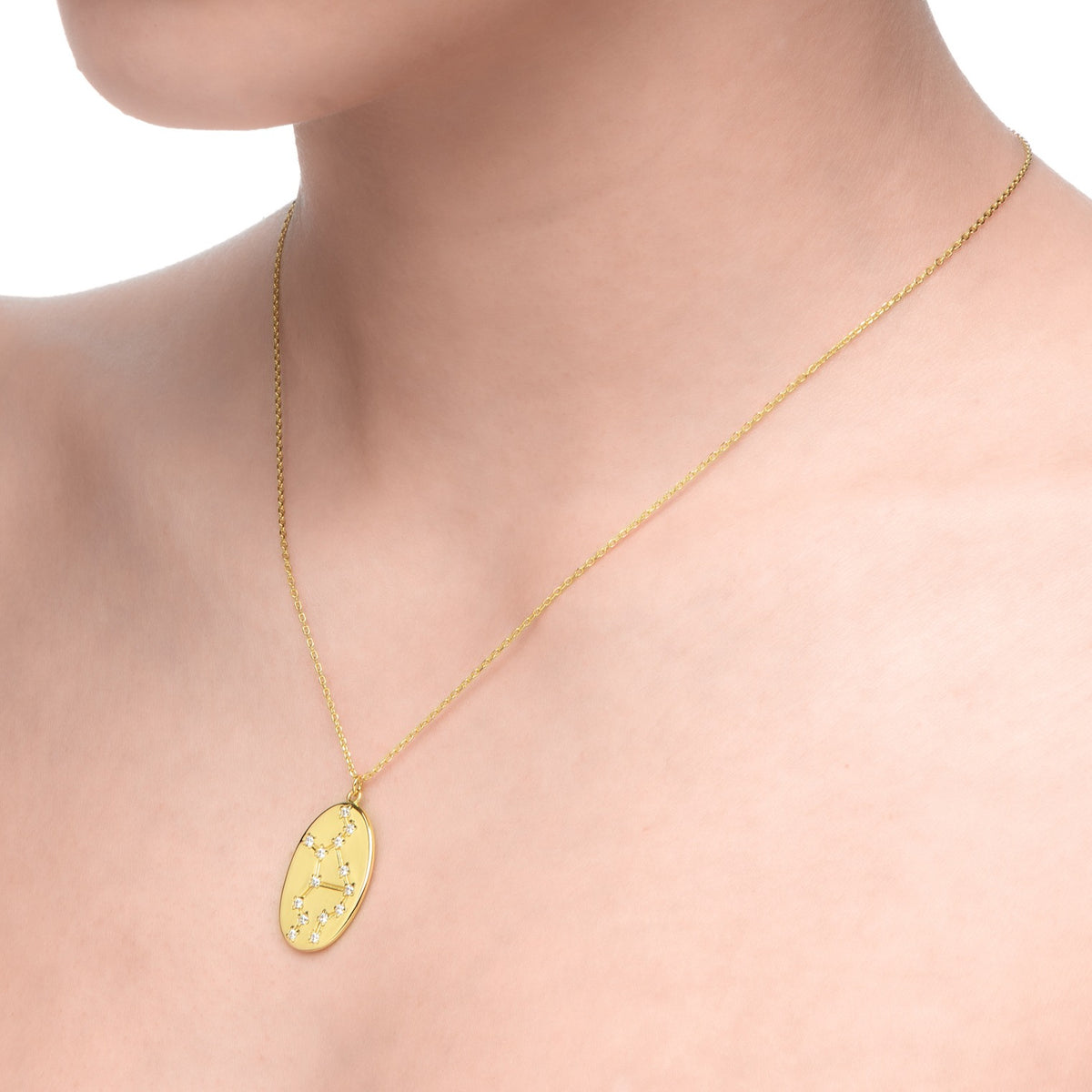 VIRGO - ΠΑΡΘΕΝΟΣ Pendant | White CZ | 18K Gold Plated 925 Silver