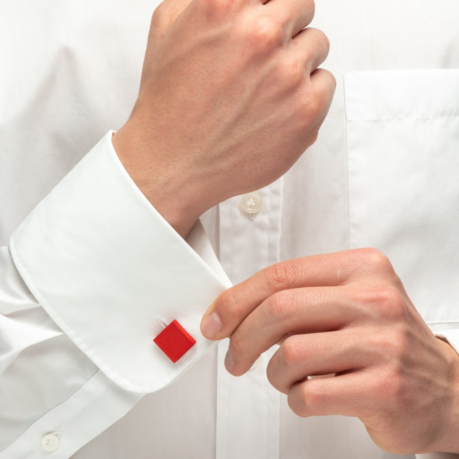 Aeon | Florence Cufflinks | Red Matt Enamel Coated Stainless Steel