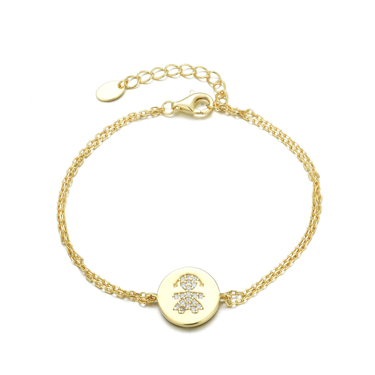 Ferentina | Gingerbread Bracelet | 925 Silver | White CZ | 18K Gold Plated