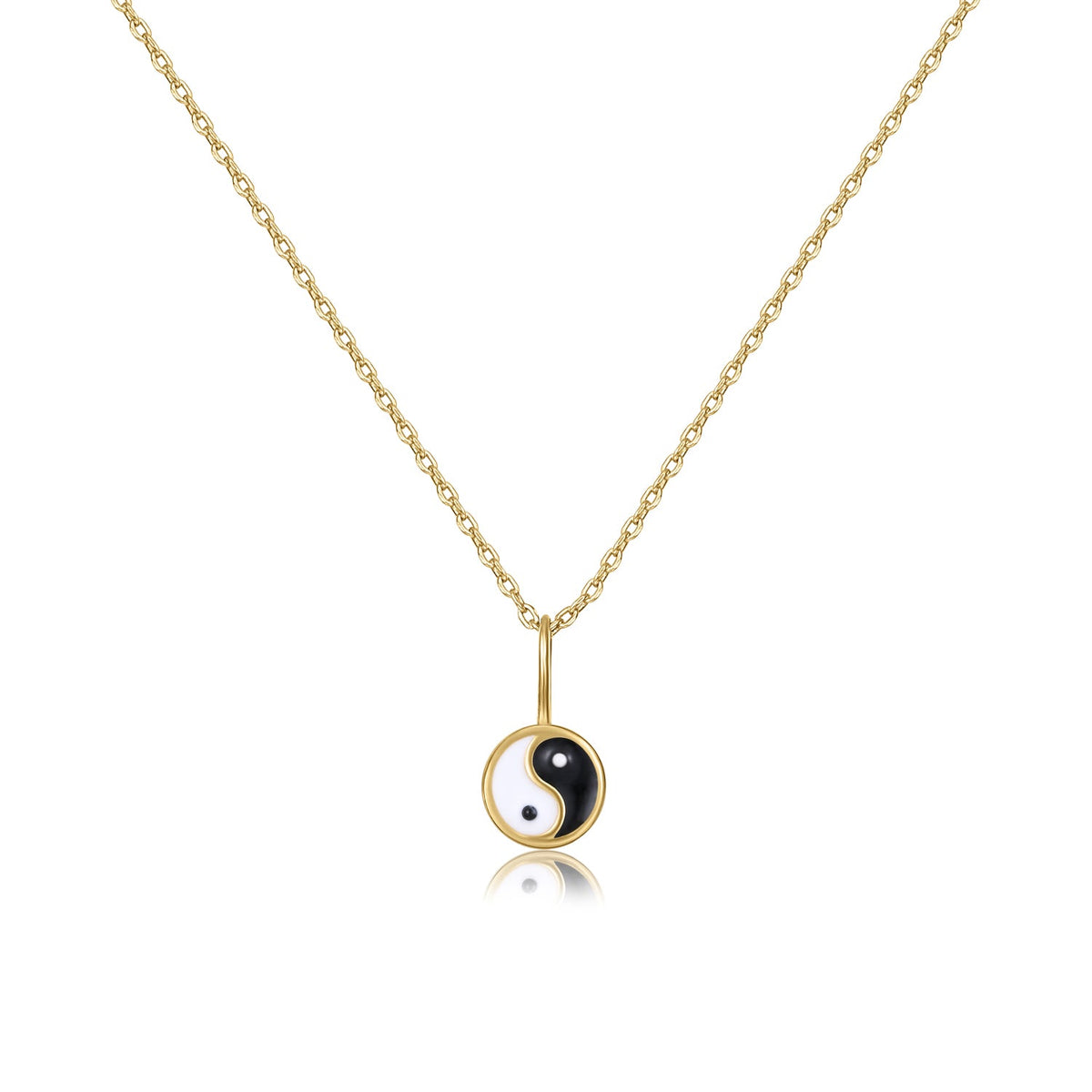 Happy Kids II | Lemon Necklace | Black Enamel / White Enamel | 14K Gold Plated 925 Silver