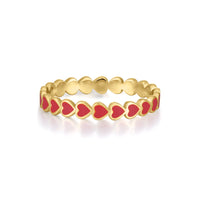 Happy Kids II | Longan Ring | Red Enamel | 14K Gold Plated 925 Silver