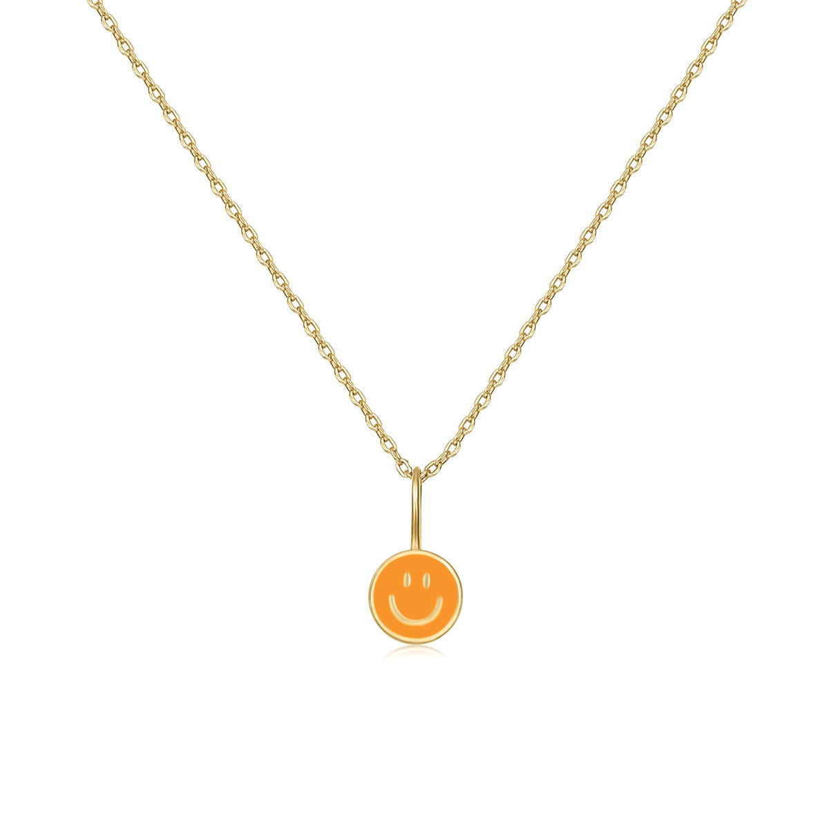 Happy Kids II | Lychee Necklace | Orange Enamel | 14K Gold Plated 925 Silver