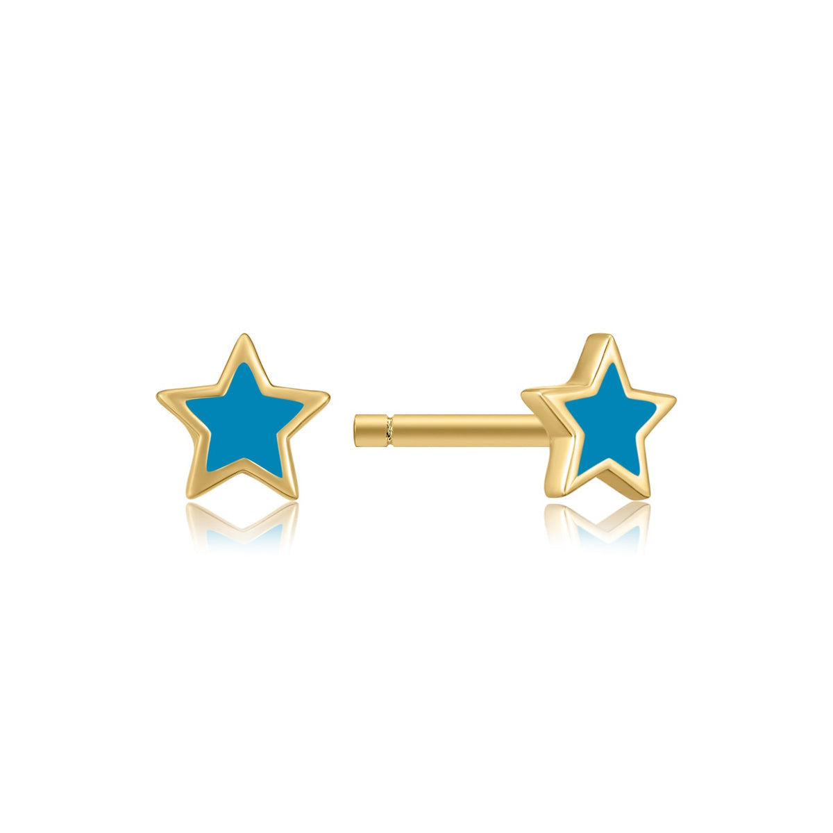 Happy Kids II | Tangerine Single Earring | Blue Enamel | 14K Gold Plated 925 Silver