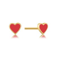 Happy Kids II | Mango Single Earring | Red Enamel | 14K Gold Plated 925 Silver