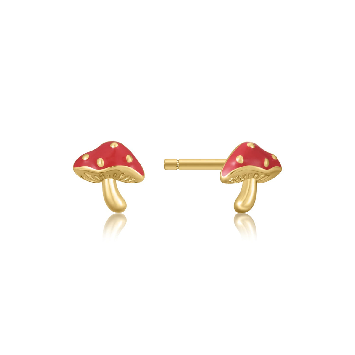 Happy Kids II | Mangosteen Single Earrings | Red Enamel | 14K Gold Plated 925 Silver