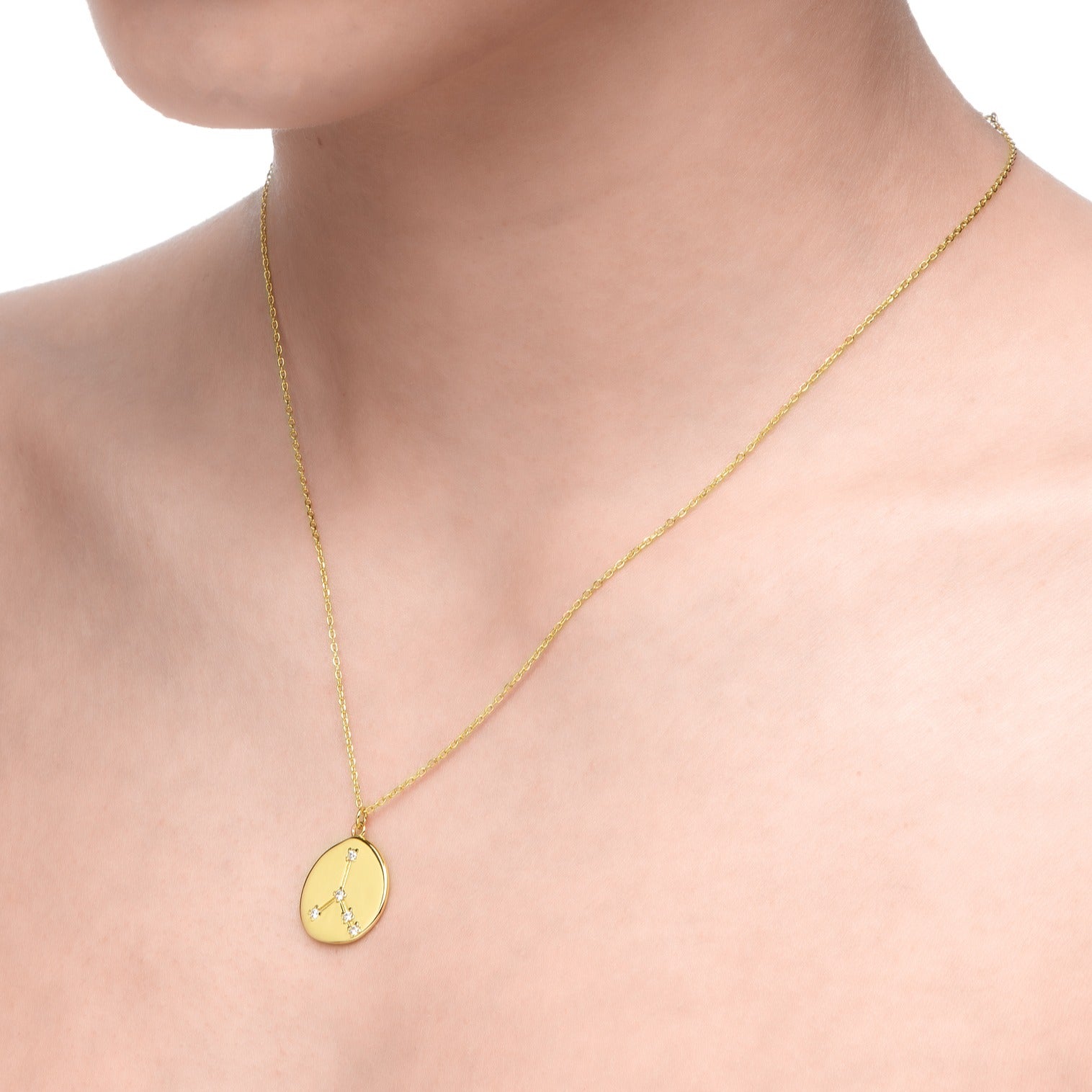 CANCER Pendant White CZ 18K Gold Plated 925 Silver Spirito Rosa