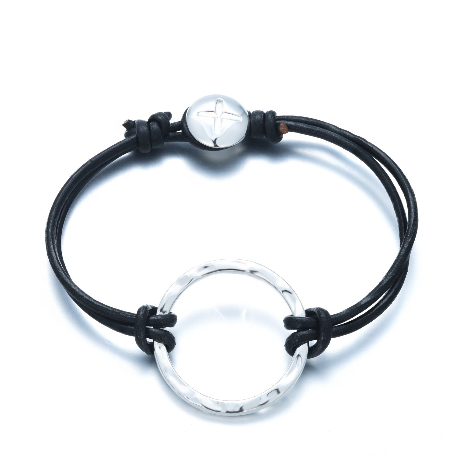AEON II | Dallas Bracelet | Black Cord & Rhodium Plated 925 Silver