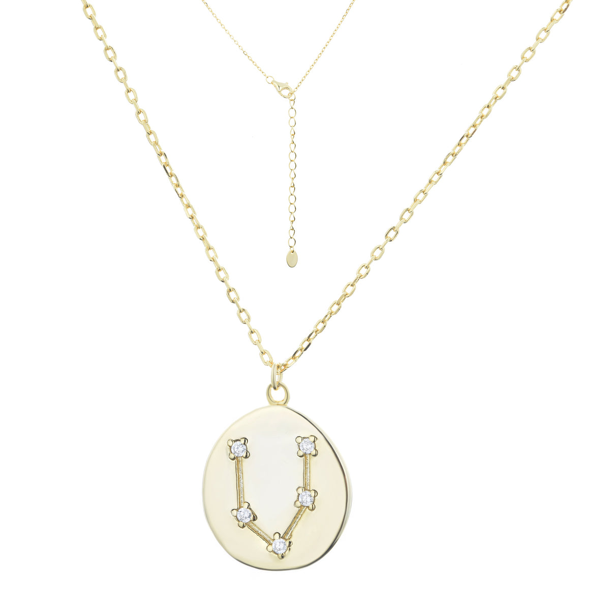 PISCES -  ΙΧΘΥΣ Pendant | White CZ | 18K Gold Plated 925 Silver