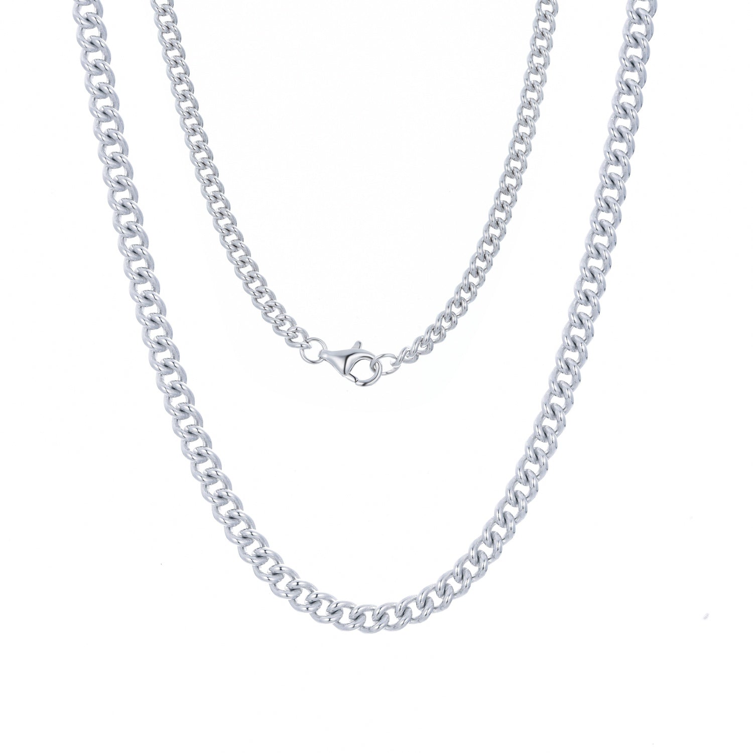 AEON II | Chicago Chain Necklace | Rhodium Plated 925 Silver