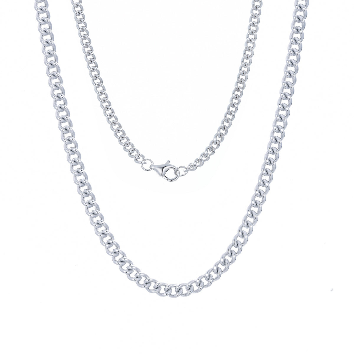 AEON II | Chicago Chain Necklace | Rhodium Plated 925 Silver
