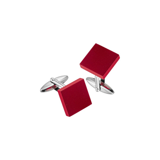 Aeon | Florence Cufflinks | Red Matt Enamel Coated Stainless Steel