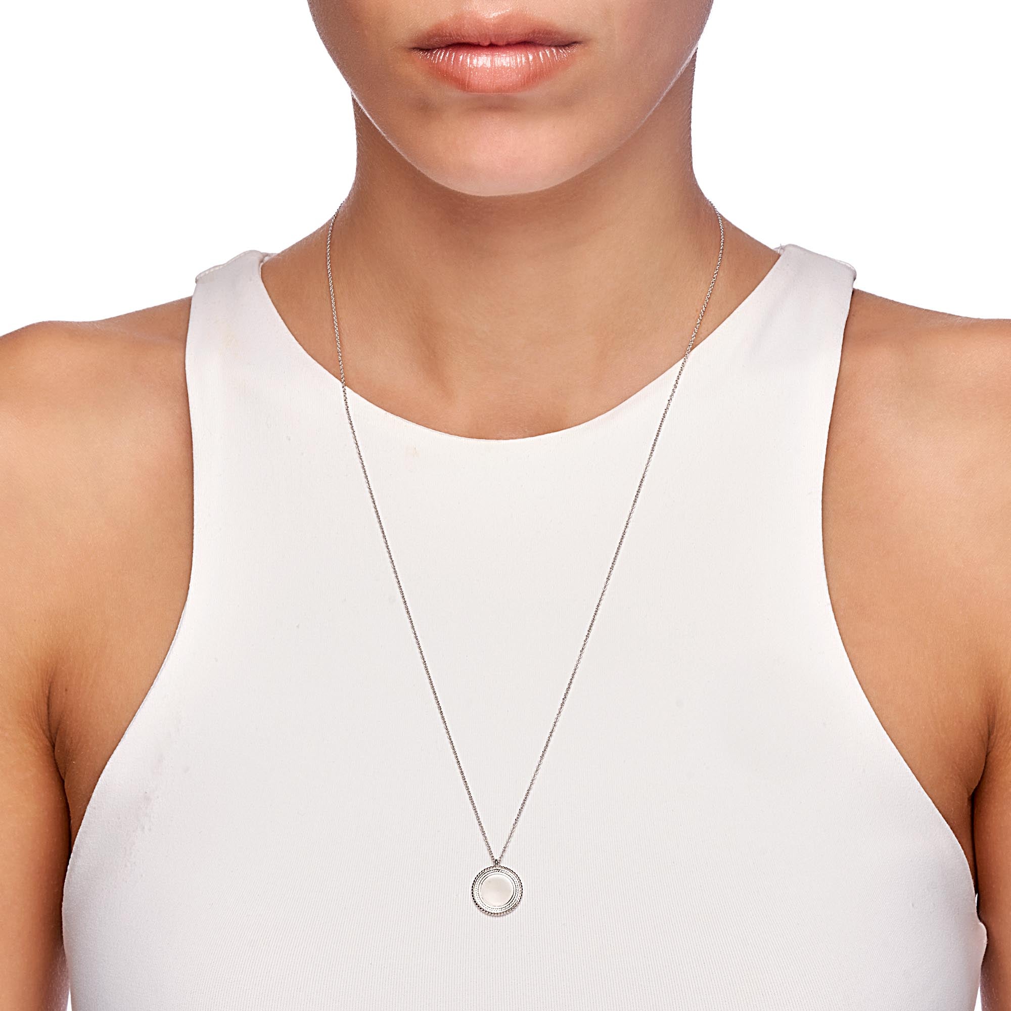 Lady necklace white rhodium plating discount
