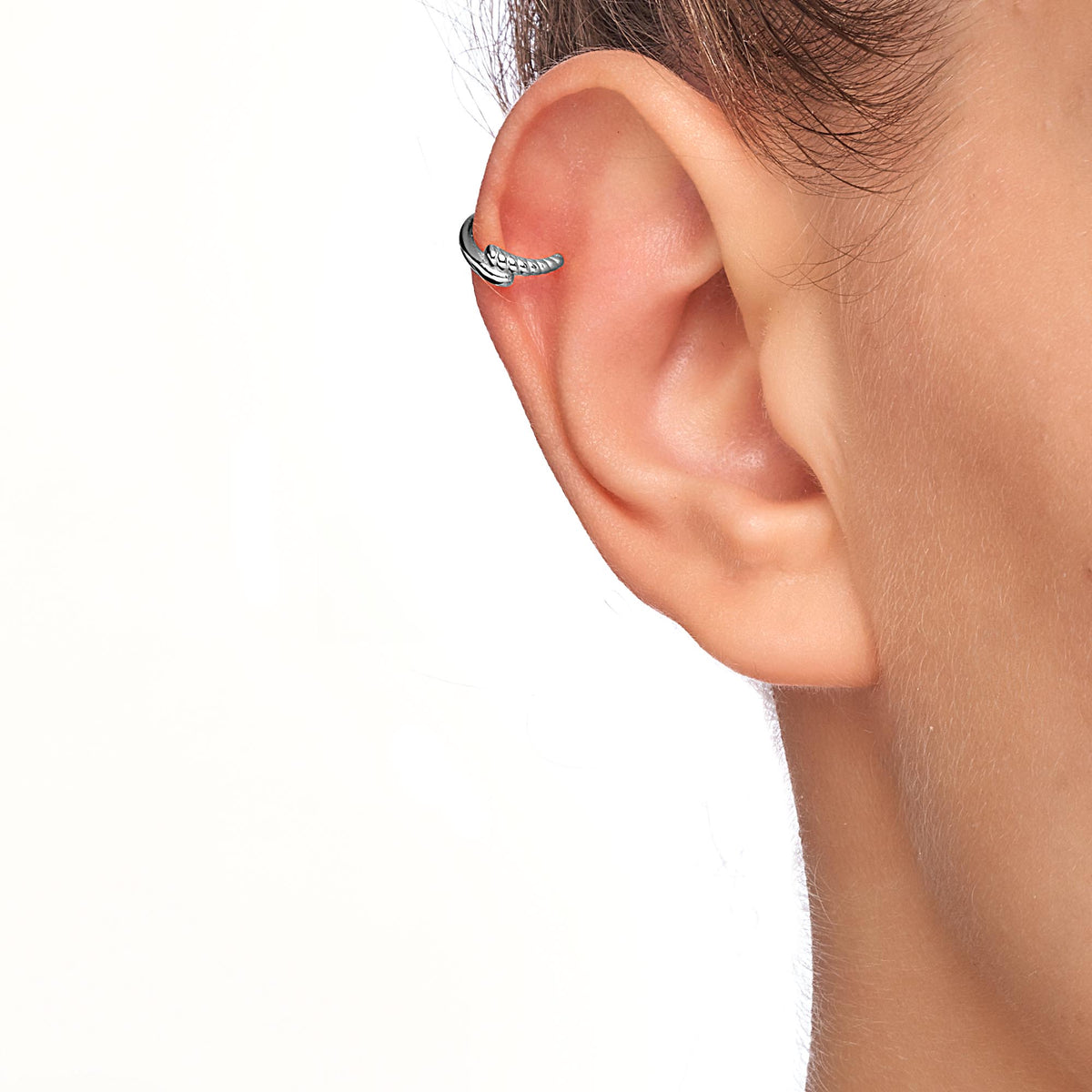 Poena | Mauna Kea Earclip | White Rhodium Plated 925 Silver