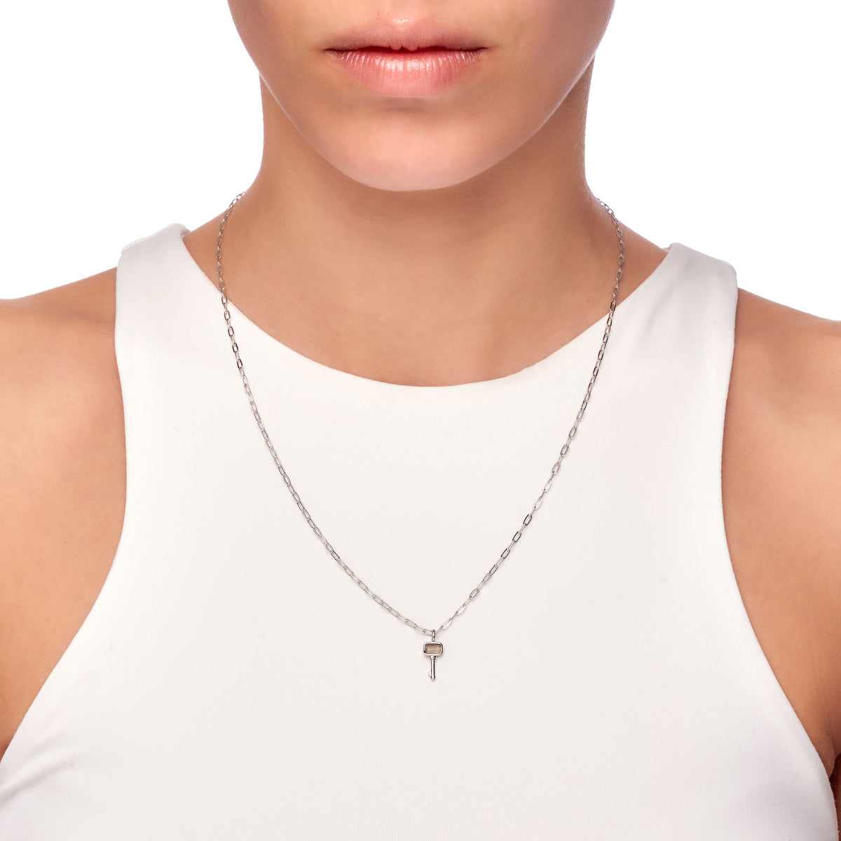 Love Collection | Kapok Necklace | Labradorite | White Rhodium Plated 925 Silver