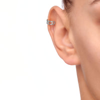 Mellonia | Moringa Earcuffs | White CZ | White Rhodium Plated 925 Silver