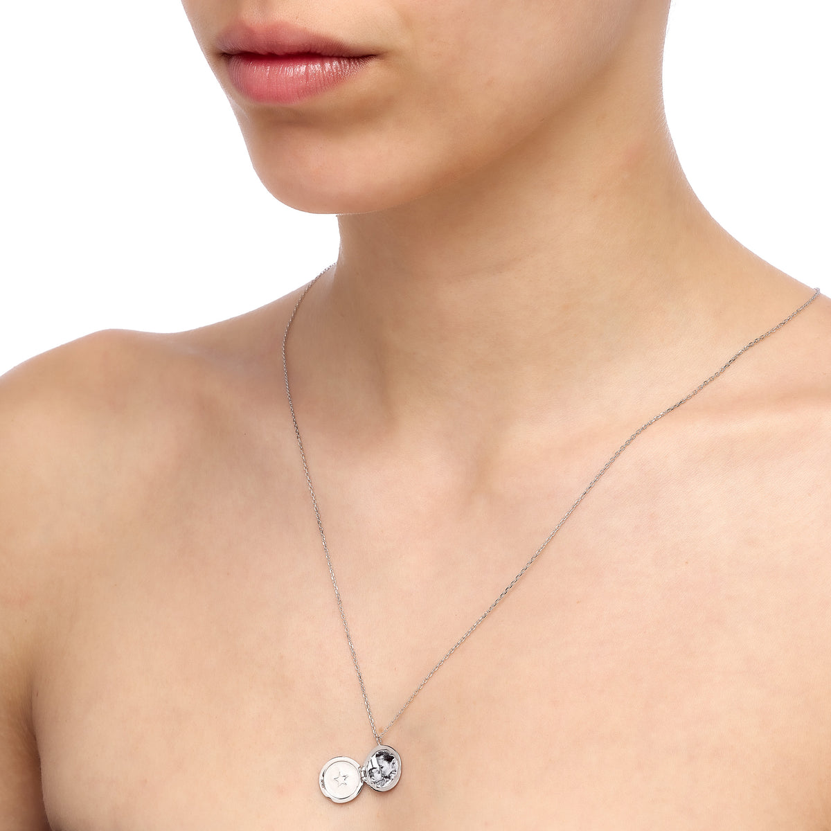 Mellonia | Pernambuco Necklace | White CZ | White Rhodium Plated 925 Silver