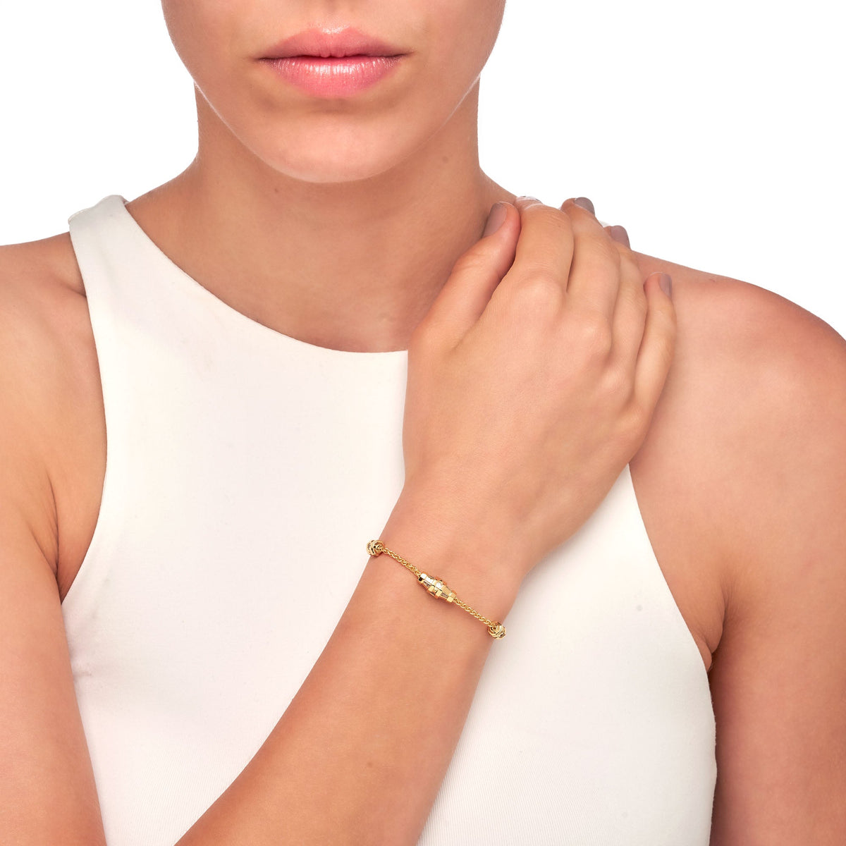 Lucina | Elderberry Bracelet | White CZ | 14K Gold Plated Brass