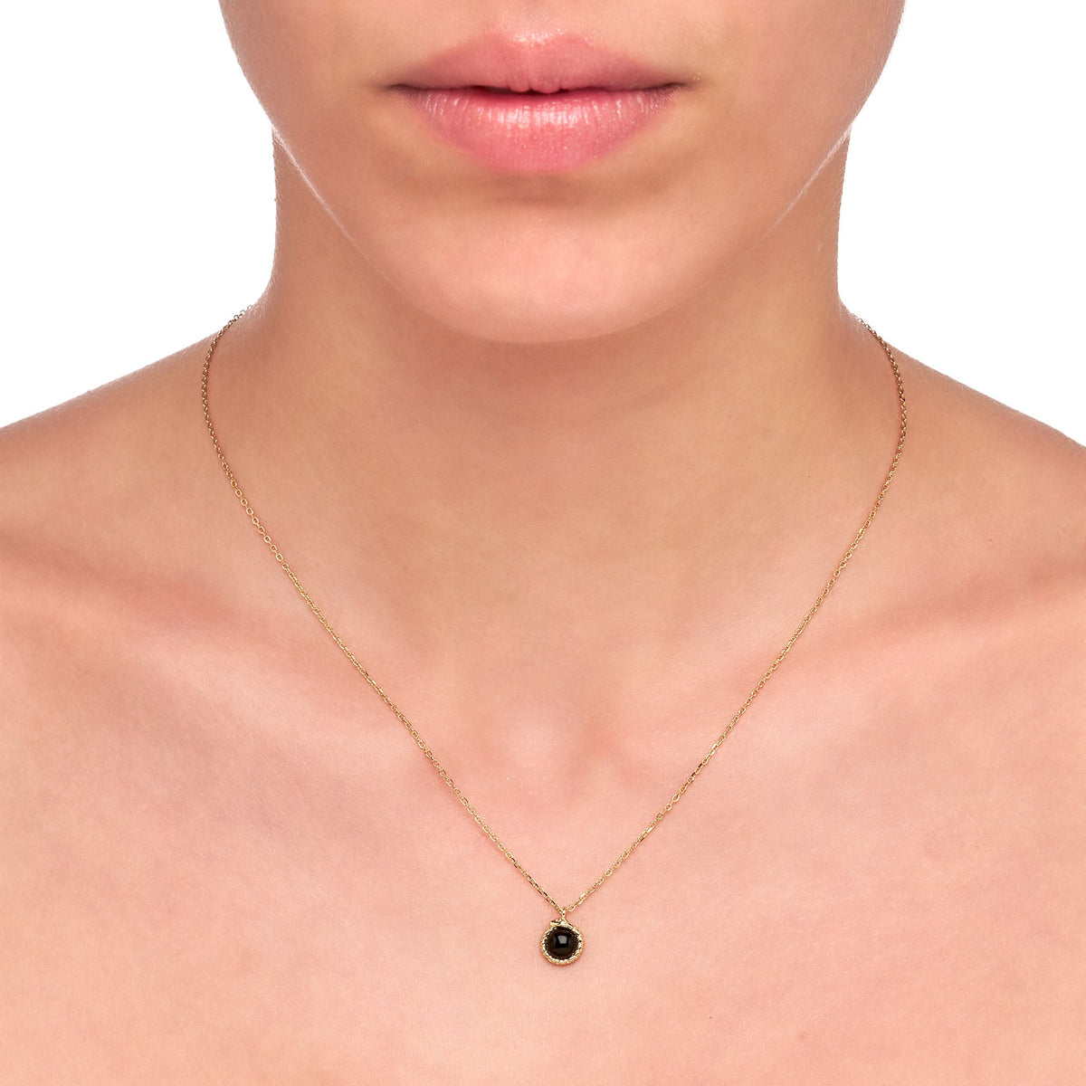 Cybele | Pear Necklace | Black Agate | 14K Gold Plated 925 Silver