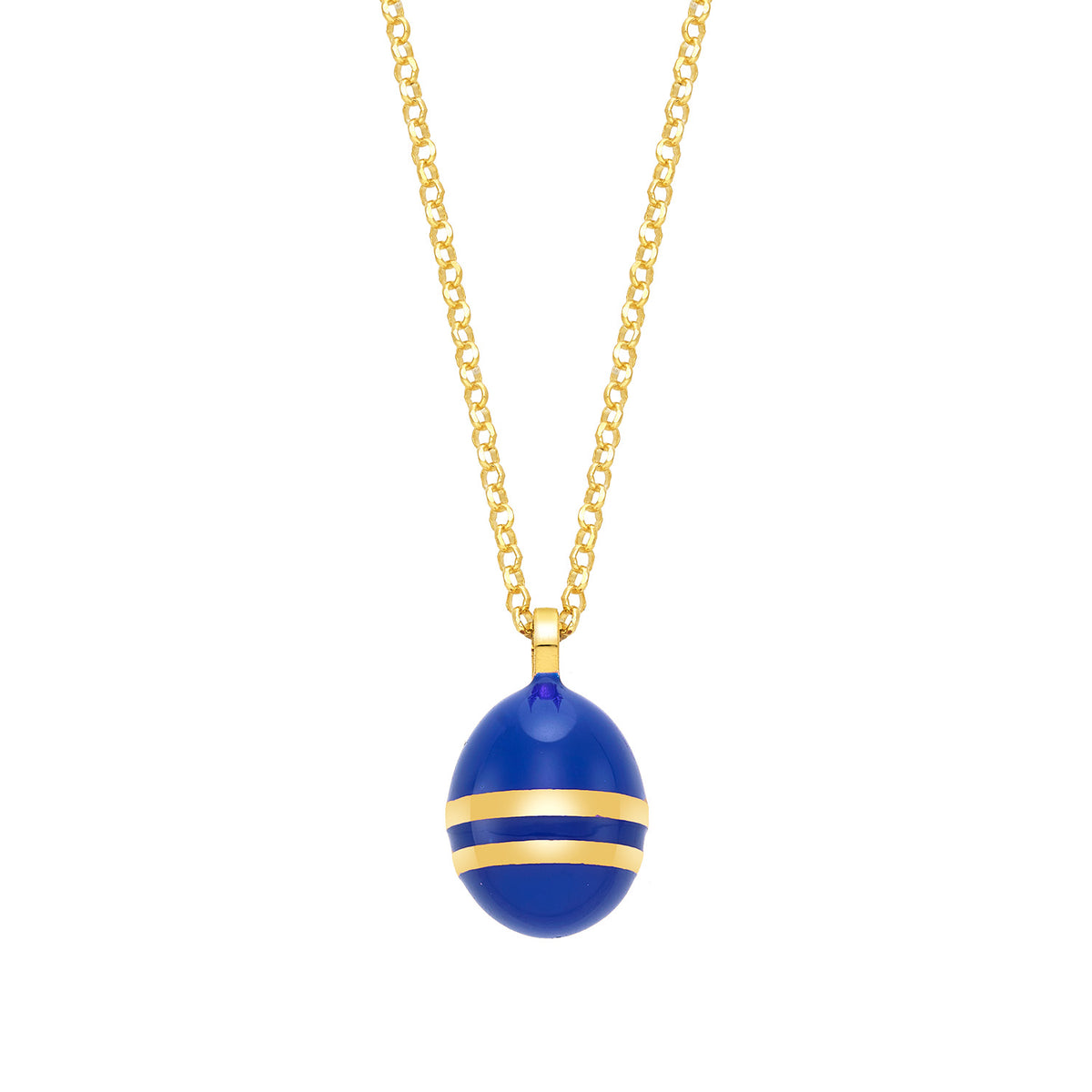 Easter Egg Midnight Blue Pendant | Enamel | 18K Gold Plated 925 Silver