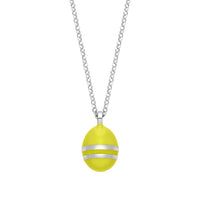 Easter Egg Canary Yellow | Enamel | Rhodium Plated 925 Silver
