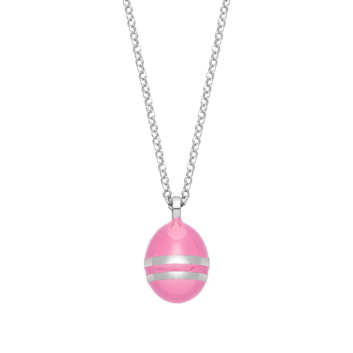 Easter Egg Baby Pink | Enamel | Rhodium Plated 925 Silver