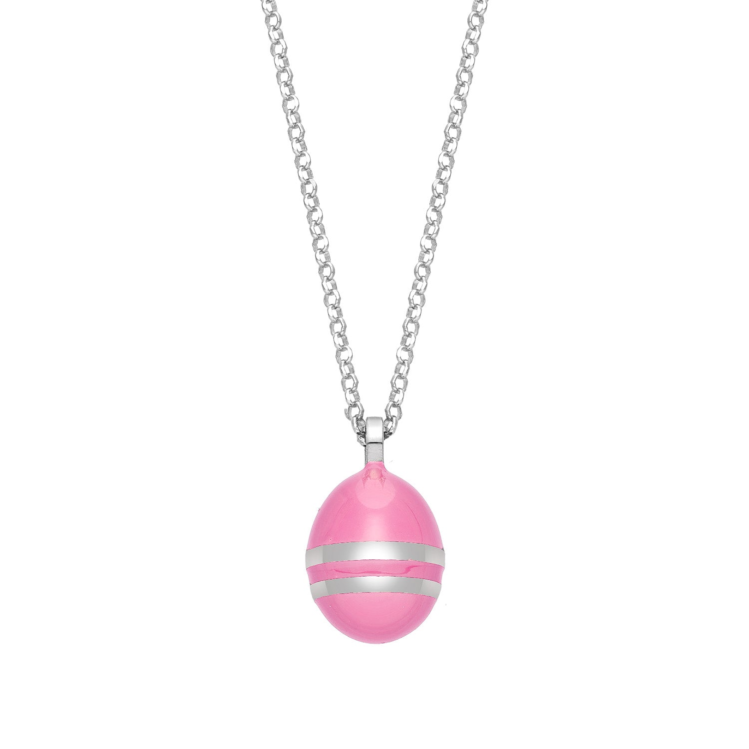Easter Egg Baby Pink | Enamel | Rhodium Plated 925 Silver