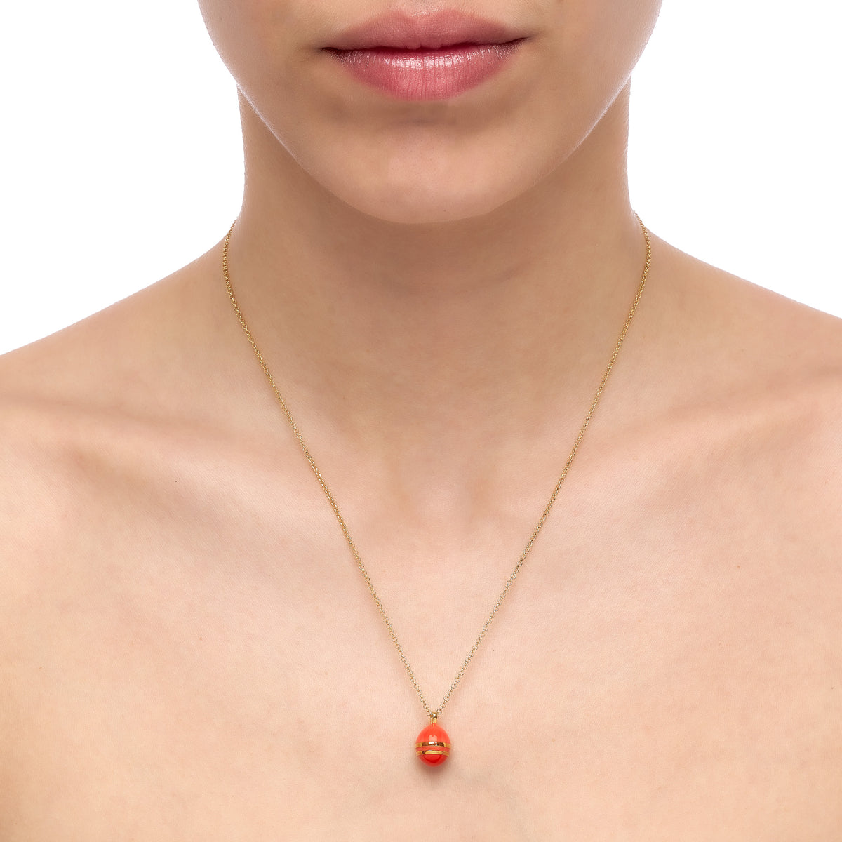 Easter Egg Papaya Orange | Enamel | 18K Gold Plated 925 Silver