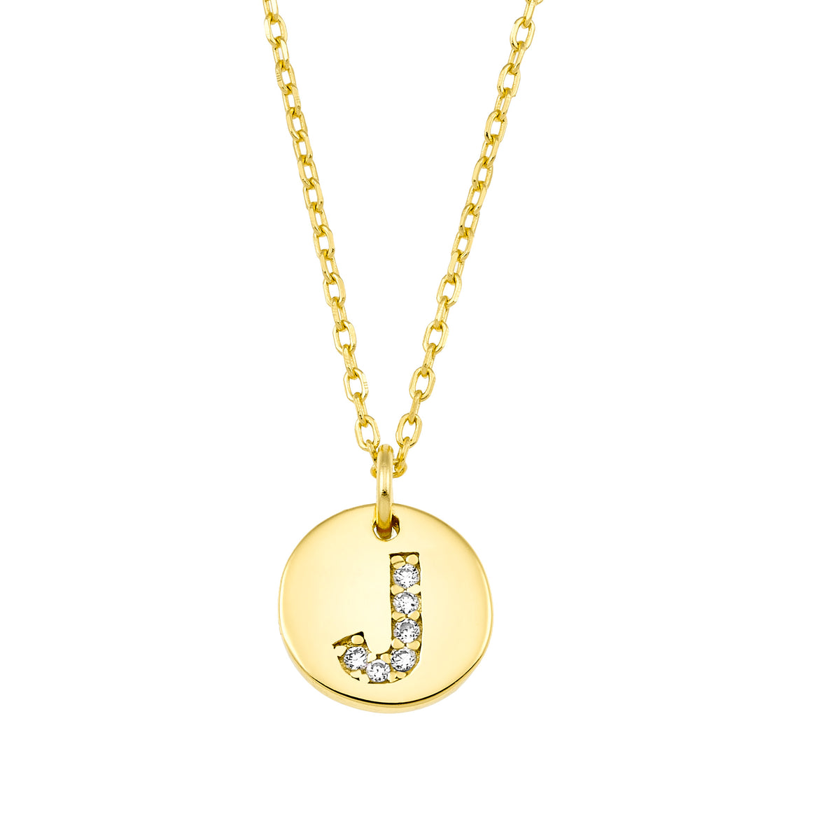 Magna | J Letter Necklace | White CZ | 18K Gold Plated 925 Silver