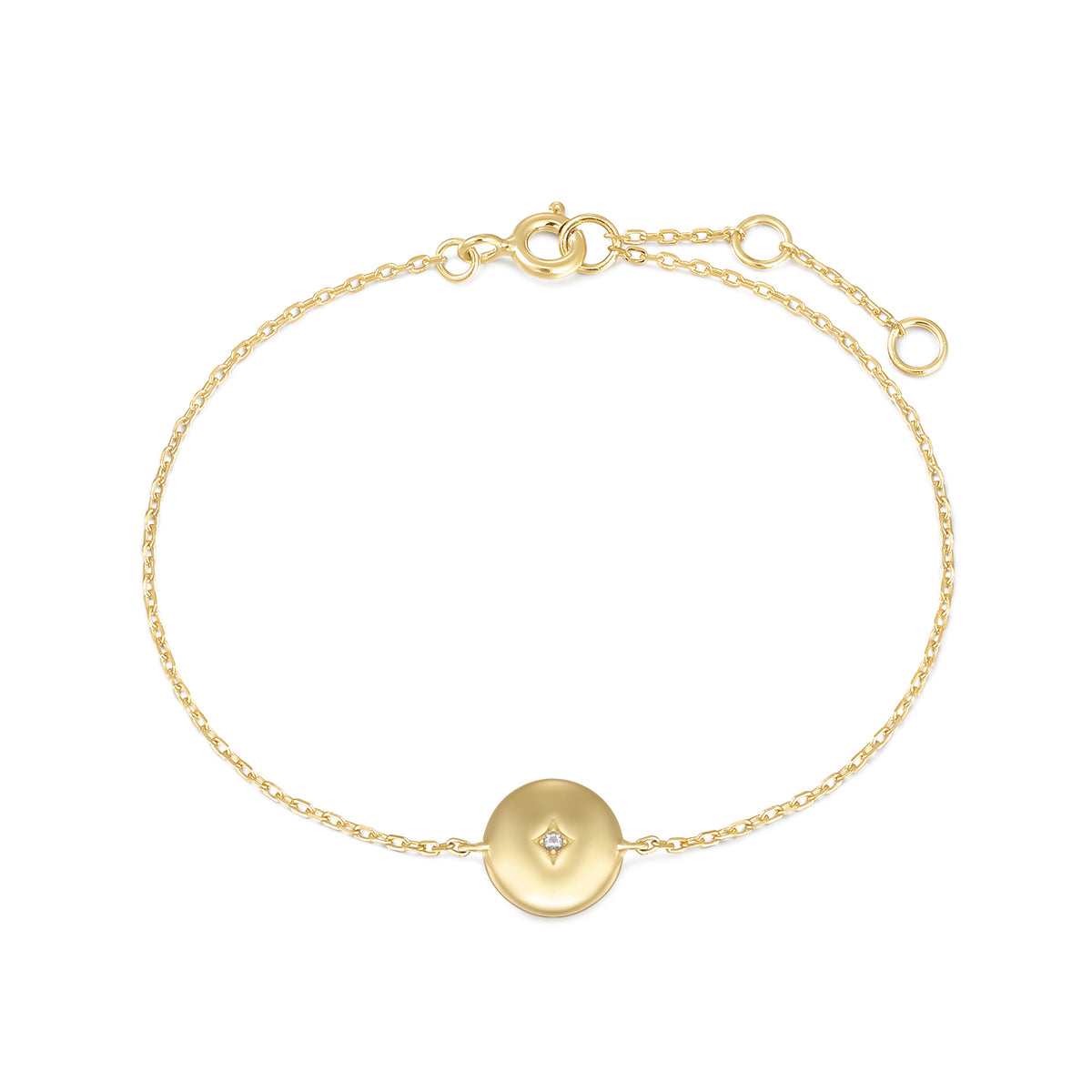 Mellonia | Oak Bracelet | Pink Saltwater Shell, White CZ and Glass | Gold Plated 925 Silver