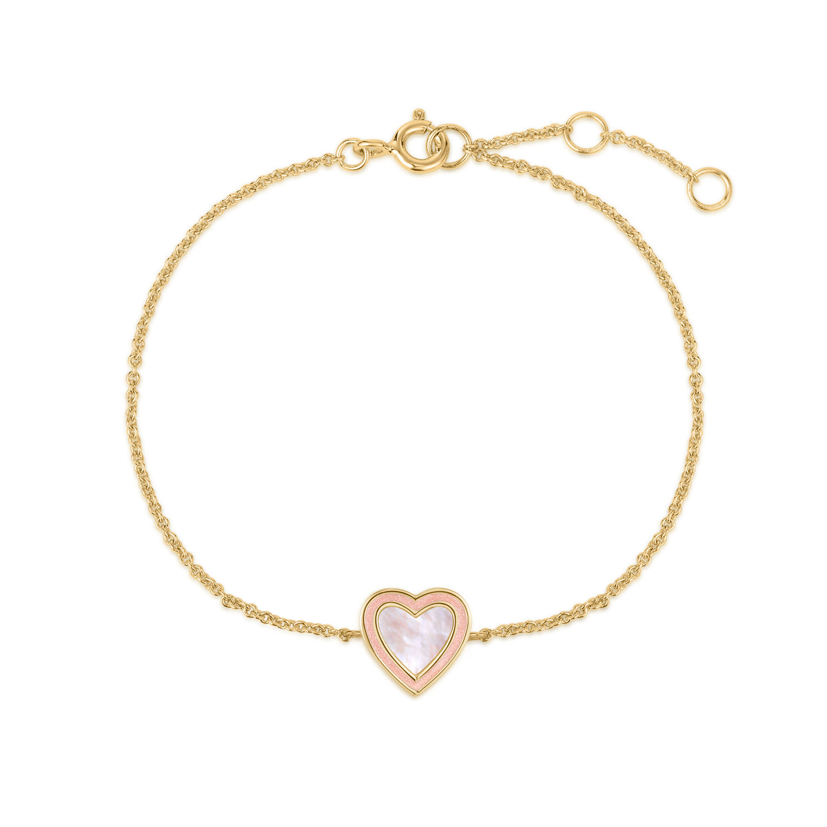 Levana | Merope Bracelet | Cherry Blossom Enamel | Mother of Pearl | 925 Silver | 14K Gold Plated