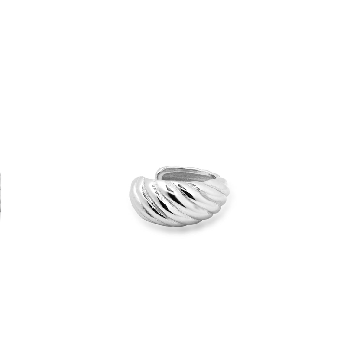 Poena | Damavand Earclip | White Rhodium Plated 925 Silver