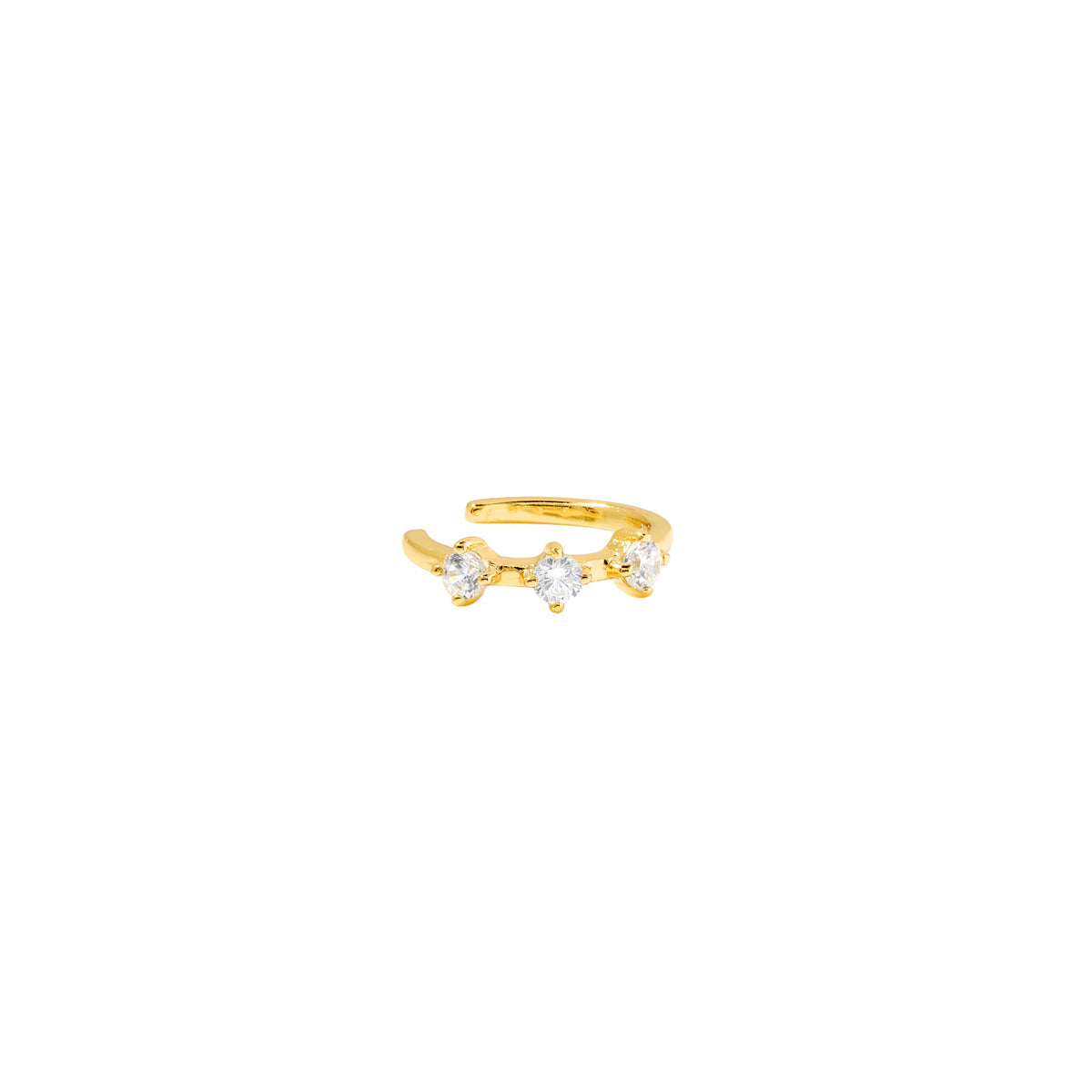 Poena | Dolcedorme Earclip | White CZ | 14K Gold Plated 925 Silver