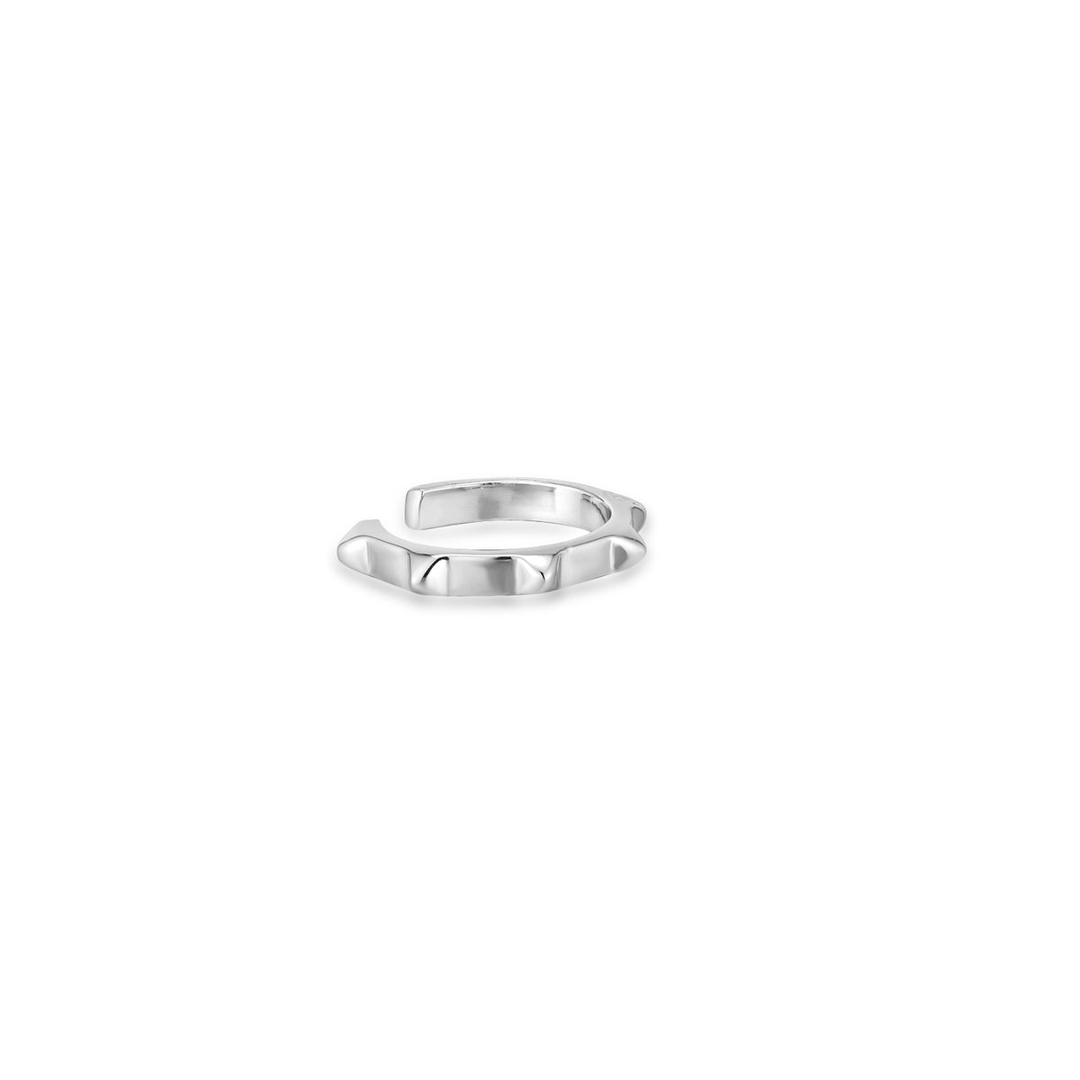 Poena | Matterhorn Earclip | White Rhodium Plated 925 Silver