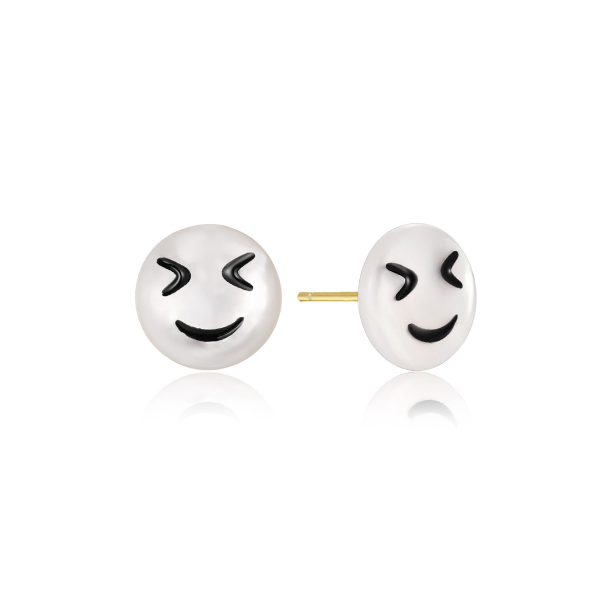 Happy Kids | Blush Single Stud | White Mother of Pearl | 14K Gold Plated 925 Silver