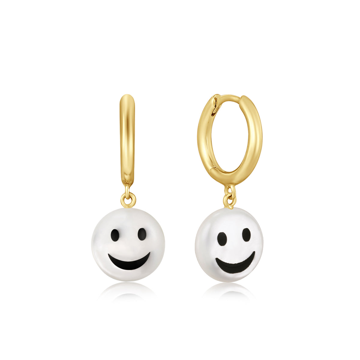 Happy Kids | Laugh Single Earring | White Mother of Pearl | 14K Gold Plated 925 Silver