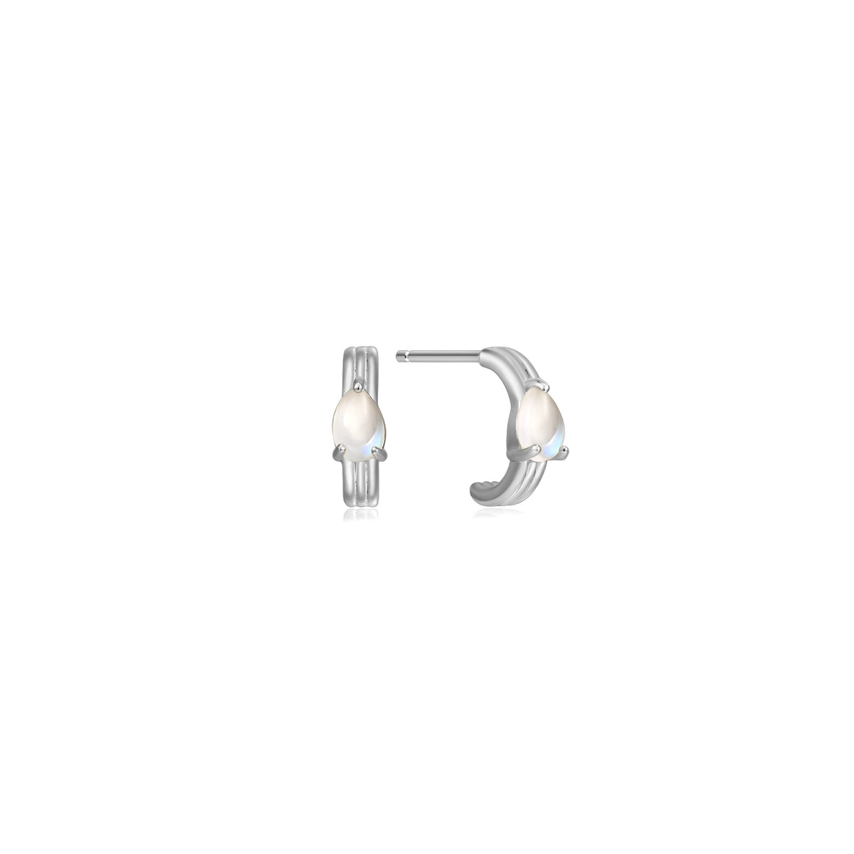 Mellonia | Cliftonia Earrings | Moonstone | White Rhodium Plated 925 Silver