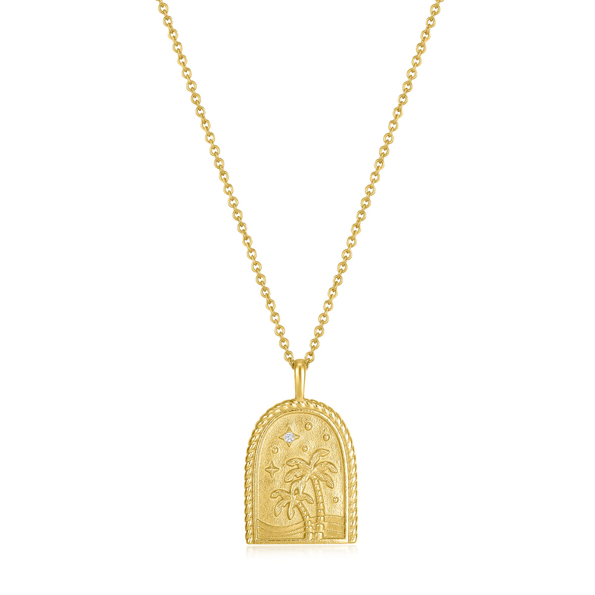 Levana | Hera Necklace | White CZ | 925 Silver | 14K Gold Plated