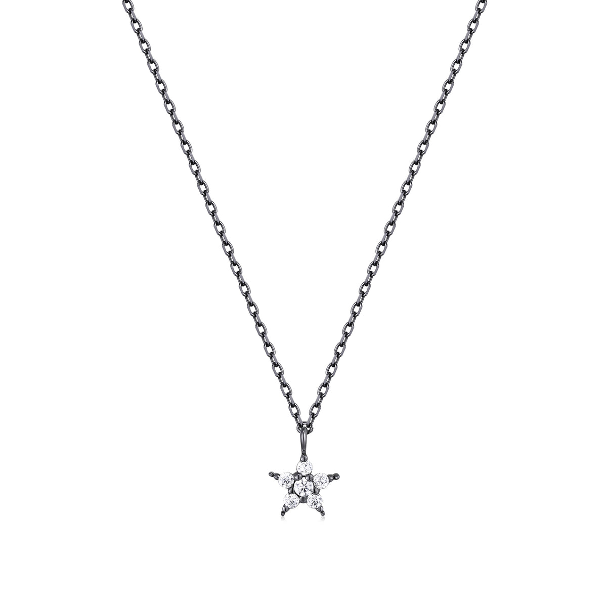 Mellonia | Pawpaw Necklace | White CZ | Black Rhodium Plated 925 Silver