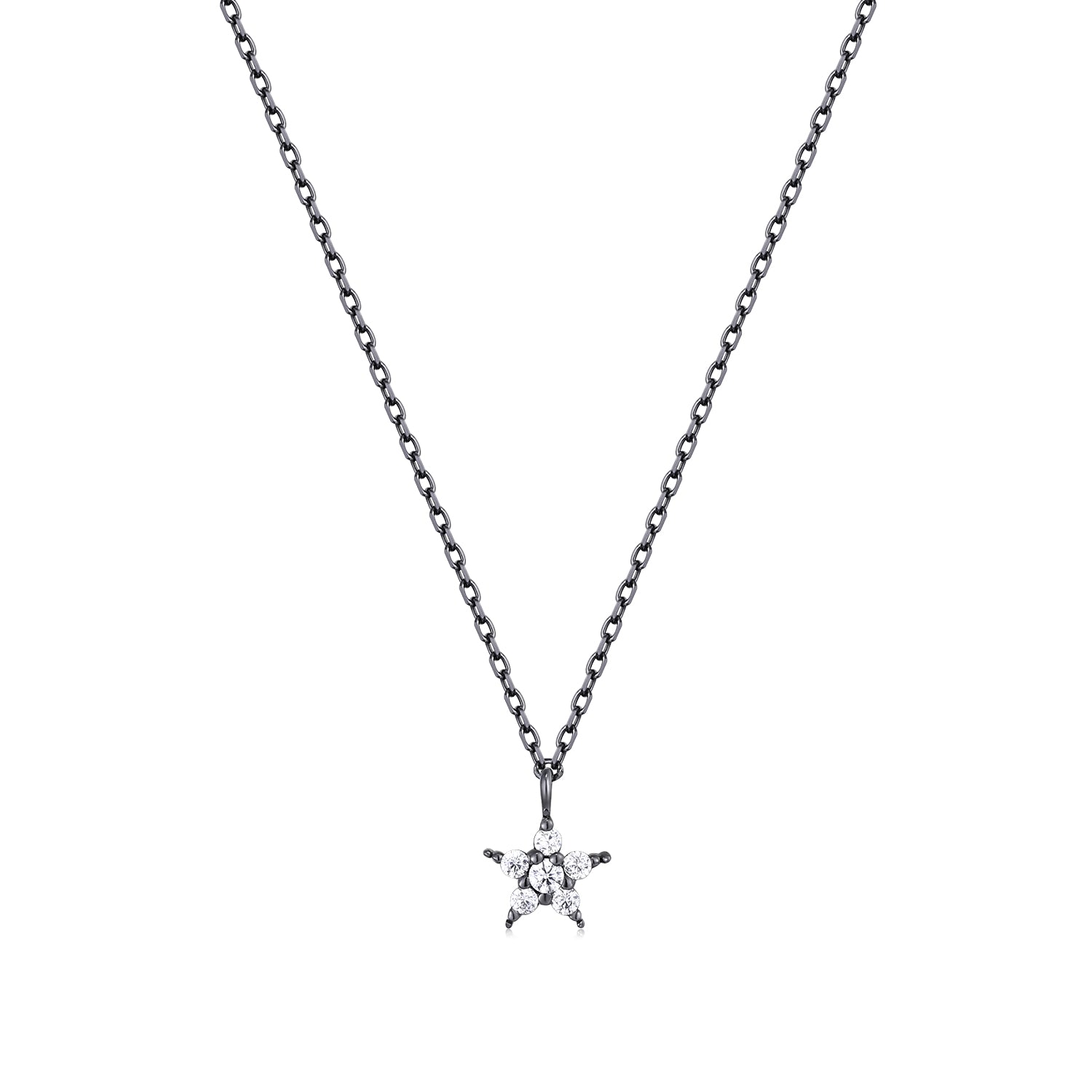 Mellonia | Pawpaw Necklace | White CZ | Black Rhodium Plated 925 Silver