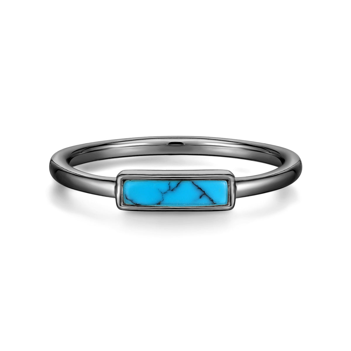 Mellonia | Yucca Ring | Turquoise | Black Rhodium Plated 925 Silver