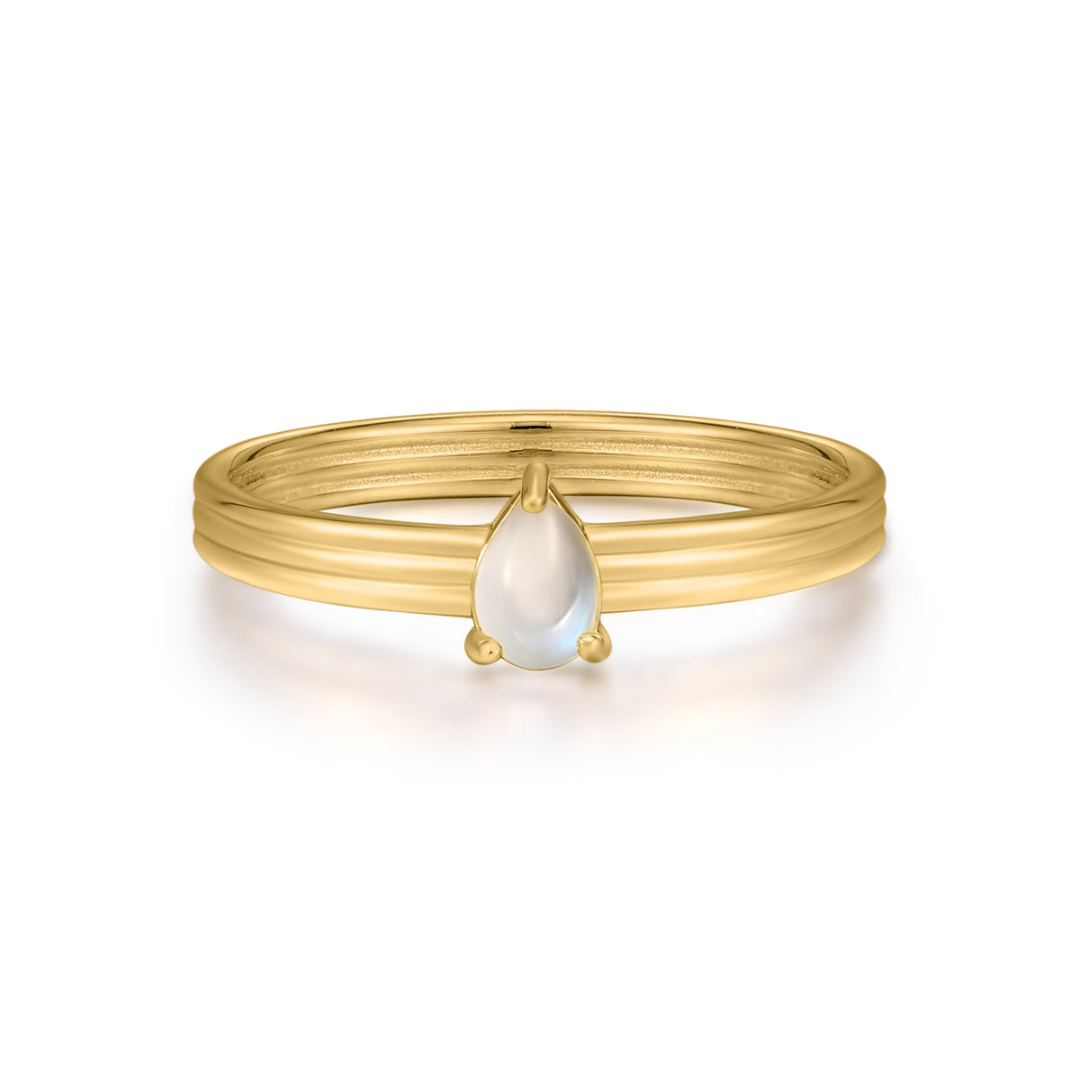 Mellonia | Mahogany Ring | Moonstone | Gold Plated 925 Silver