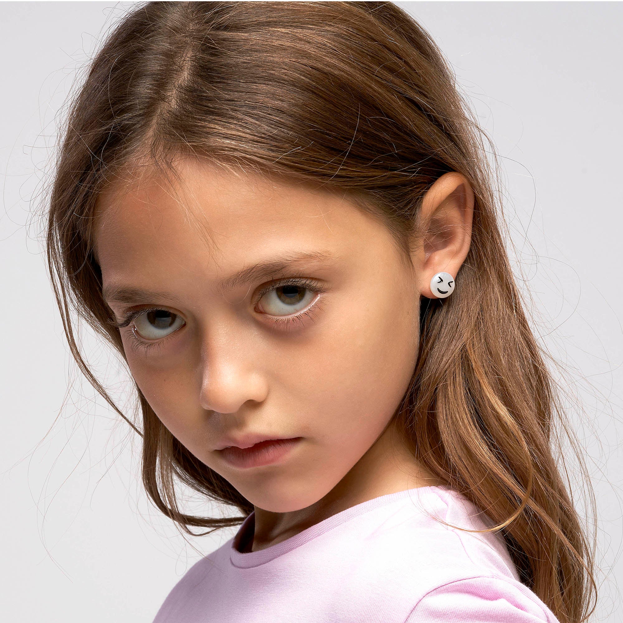 Happy Kids Blush Single Earring White Mother of Pearl 14K