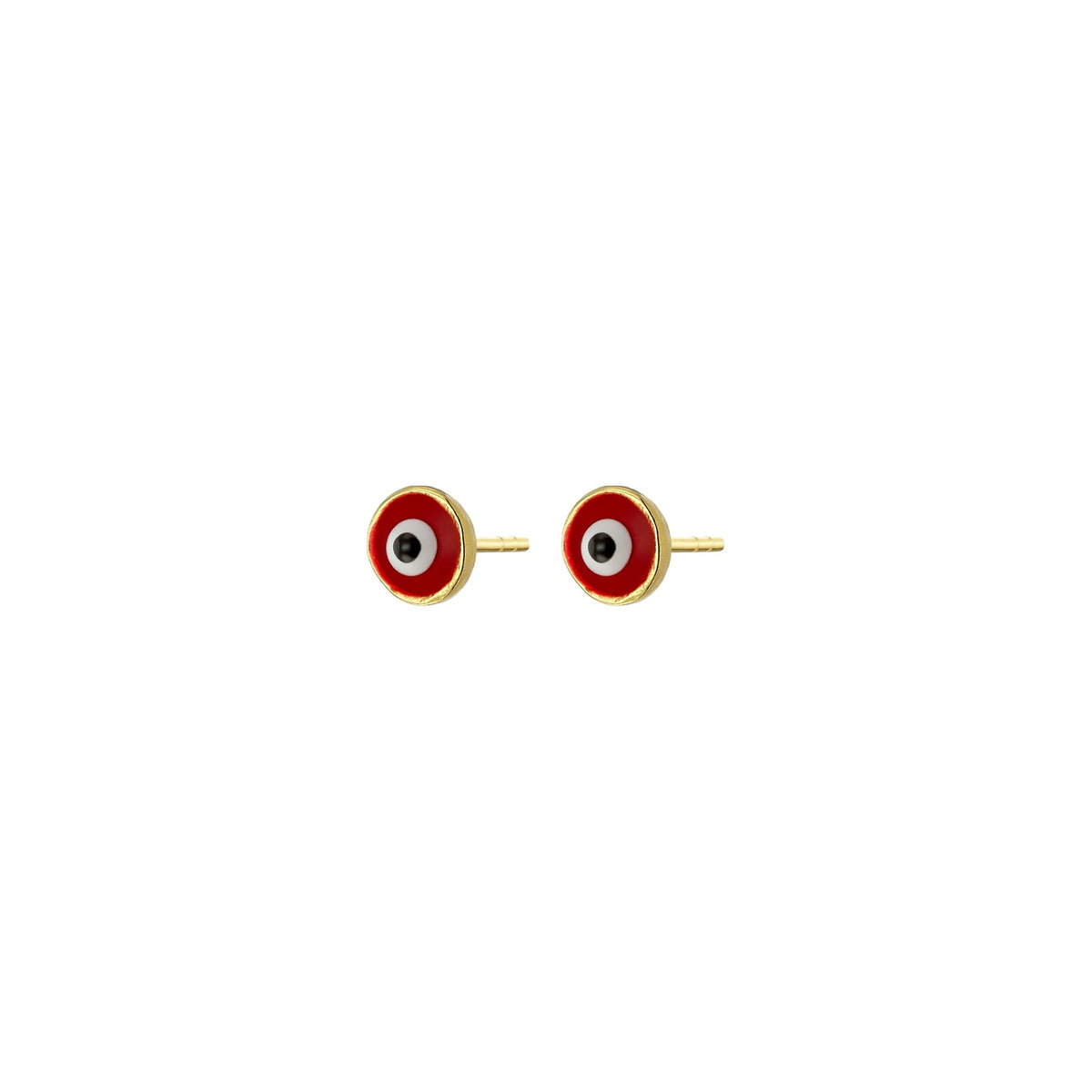 MATI | Tiny Studs | Red Enamel | 18K Gold Plated 925 Silver