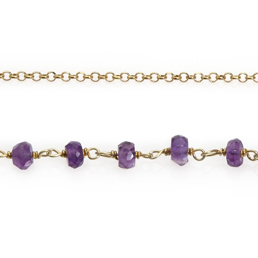 Argentum Draped Necklace - Amethyst - Gold Plated Silver - Spirito Rosa | Βραβευμένα Κοσμήματα σε Απίστευτες Τιμές