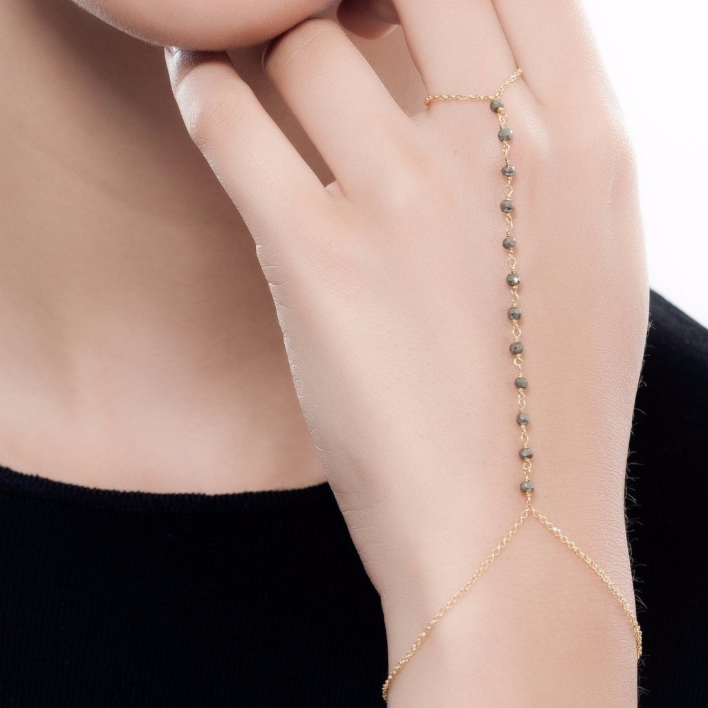 Corpus Ring Bracelet - Pyrite - Gold Plated Silver - Spirito Rosa | Βραβευμένα Κοσμήματα σε Απίστευτες Τιμές